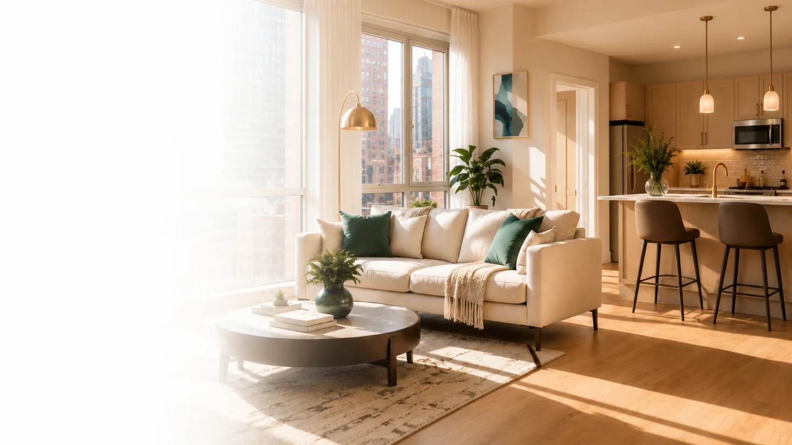 A bright New York City apartment